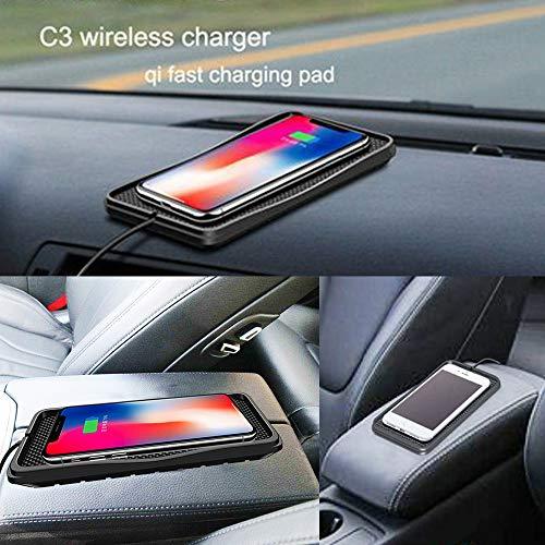 POLMXS Wireless Charger,POLMXS 10W Wireless car Charger Charging pad Fast Wireless Phone Charger pad Andriod Cell Phone Wireless Charging mat Galaxy Note10/S21/S10/S9/S22(C3)