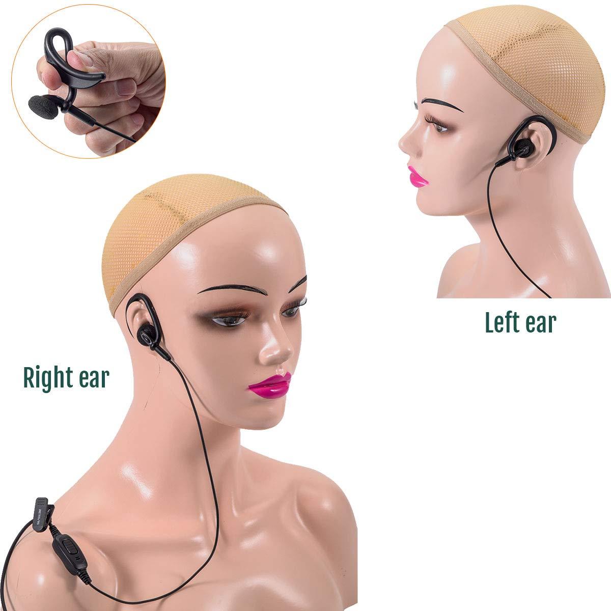 Retevis Retevis RT68 Walkie Talkies(4 Pack) with Earpiece(4 Pack), 2 Way Radio Long Range, 1200mAh Battery, Portable Walkie Talkie Rechargeable with USB Charging Base, Earhook 2 Way Radio Earpiece Single Wire