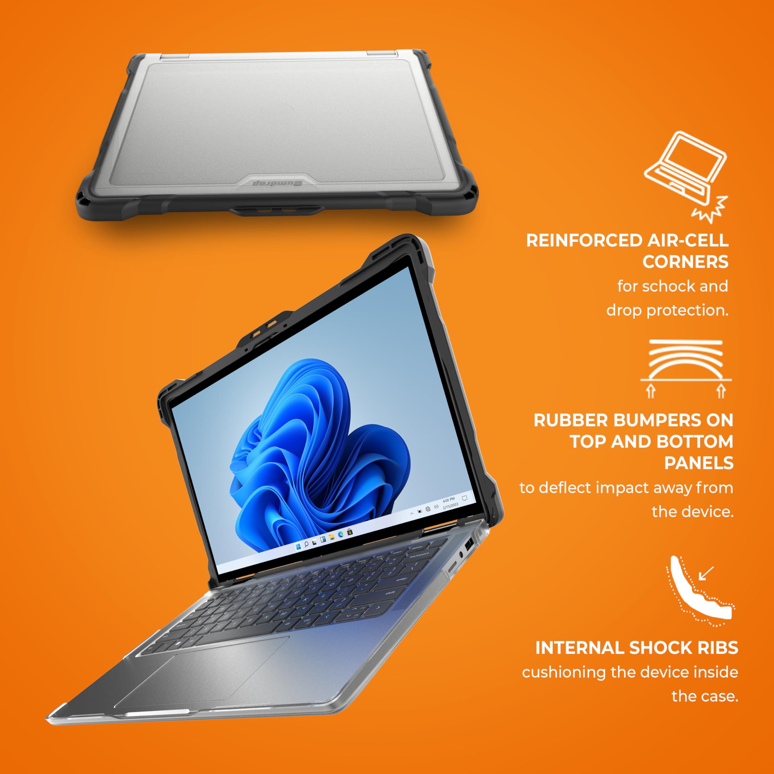 Gumdrop Cases Gumdrop SlimTech Chromebook Case for 13.3 inch Dell Latitude 7350 | 7340 (2-in-1) Protective Sleek Snap On Hard Shell Laptop Cover for Kids Students School Work Office - Black