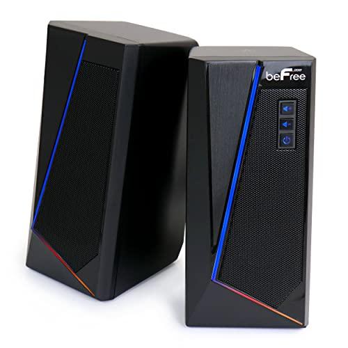 beFree Sound beFree Sound 2.0 Computer Gaming Speakers with LED RGB Lights, Black