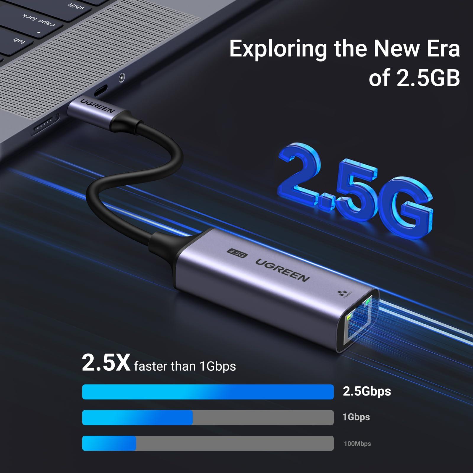 UGREEN UGREEN USB C to Ethernet Adapter 2.5Gb Bundle with USB 3.2 to Ethernet Adapter 5-in-1 USB C Hub Ethernet