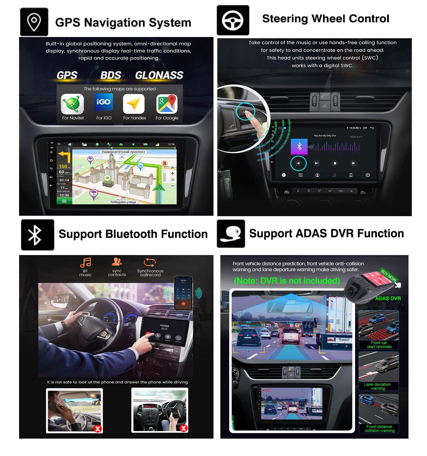 Charmstep Charmstep Android 11 Car Radio GPS Navigation for VW Volkswagen Santana 2013-2017 Autoradio Multimedia Player with Backup Camera Support Bluetooth/FM/Mirror Link/Carplay/SWC/DSP,M300s/3+32g