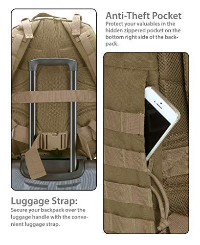 Rockland Rockland Military Tactical Laptop Backpack, Tan, Large