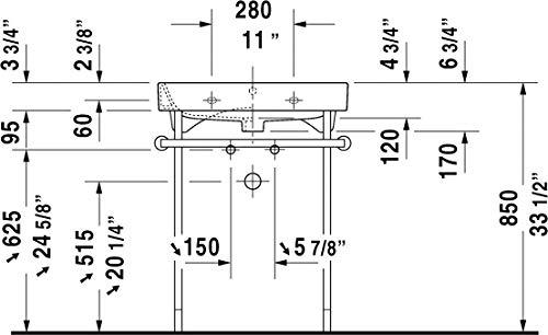 Duravit Duravit 231865 Wall Mounted Sink, Medium, White
