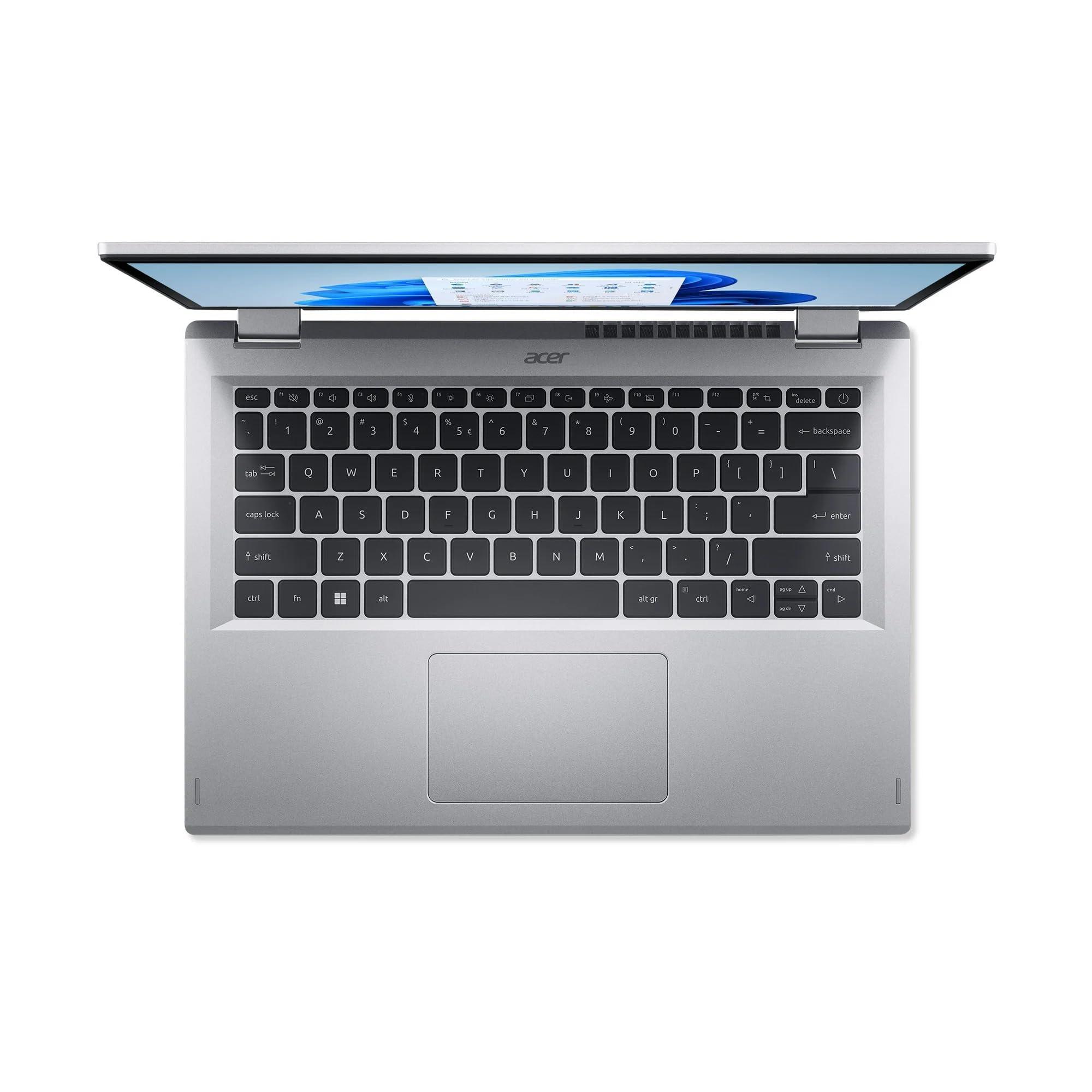acer acer Aspire 3 Spin 14'' WUXGA(1920 x 1200) IPS Touch 2-in-1 Laptop, Intel Core i3-N305 Processor, 8GB DDR5 RAM, 256GB SSD Storage, Windows 11 Home in S Mode, Pure Silver, A3SP14-31PT-32M6
