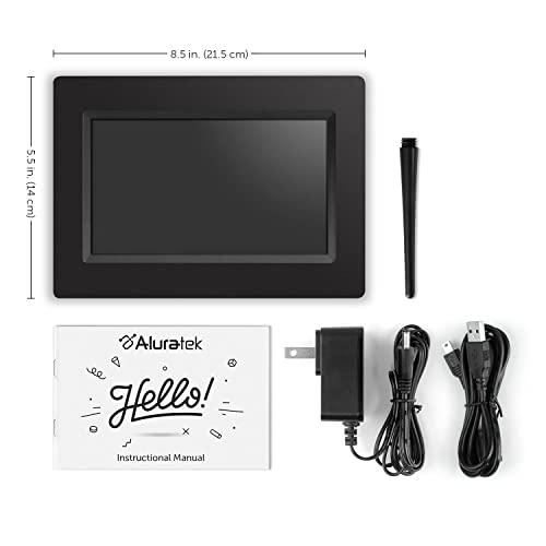 Aluratek Aluratek 7\" LCD WiFi Digital Photo Frame with Touchscreen and 8GB Built-in Memory, USB/SD/SDHC Supported, Built-in Clock, Calendar, Weather, Black