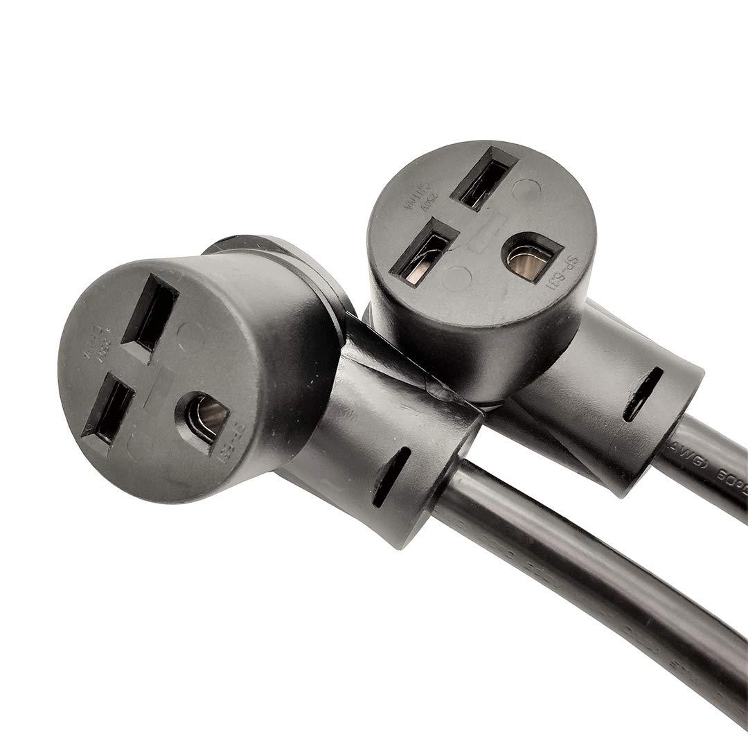 Parkworld Parkworld 61520 Welder 30A Splitter, Industrial Male Plug NEMA 6-30P to (2) 6-30R Female Connectors, NEMA 6-30 Splitter Cord Adapter 2 feet