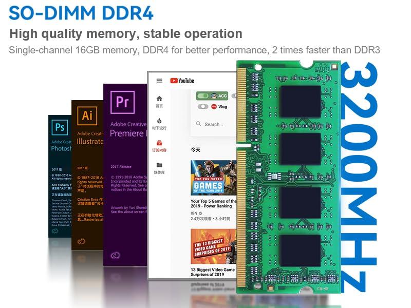 Beelink Beelink Mini S12 Pro Mini PC, 12th Intel Alder Lake-N100 (up to 3.4GHz, TDP 6W), 8GB DDR4 RAM 256GB M.2SSD, Mini Computer Support 4K@60Hz Dual Display/WiFi 6/BT 5.2/USB 3.2/HTPC/Family-NAS