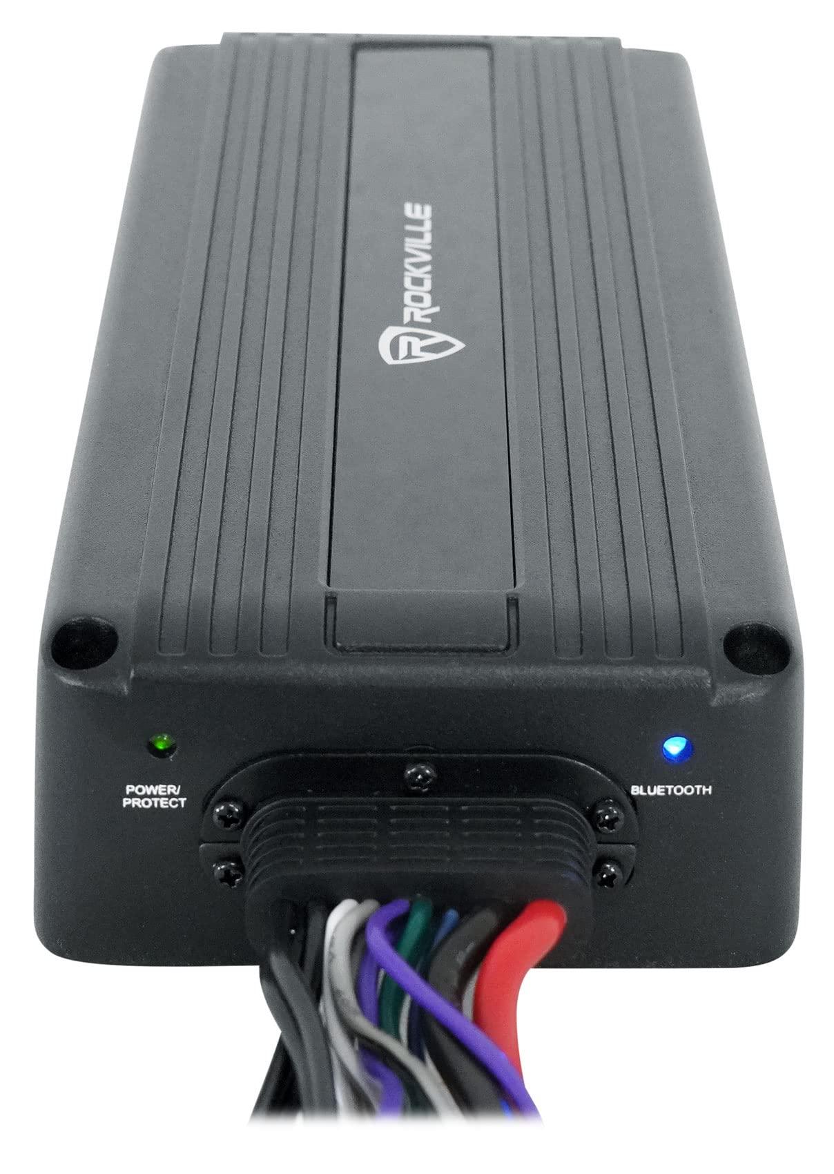 Rockville Rockville ATV420 V2 500W 4-Channel UTV/Motorcycle Amplifier, IP65 Waterproof, Bluetooth, Compact Design, Crossover Controls, Perfect for ATVs/UTVs/Motorcycles