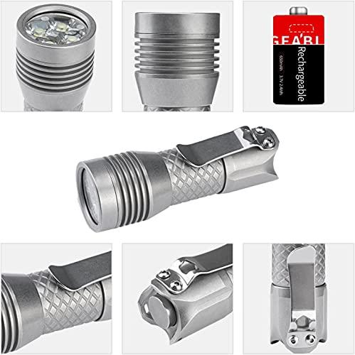 MecArmy MecArmy PS16 Stainless Steel Ultra Bright Flashlight, 2000 Lumens with 4 XP-G2 LEDs Super Long Lasting USB Rechargeable Handheld EDC Compact Flashlight for Everyday Carry (Polished)