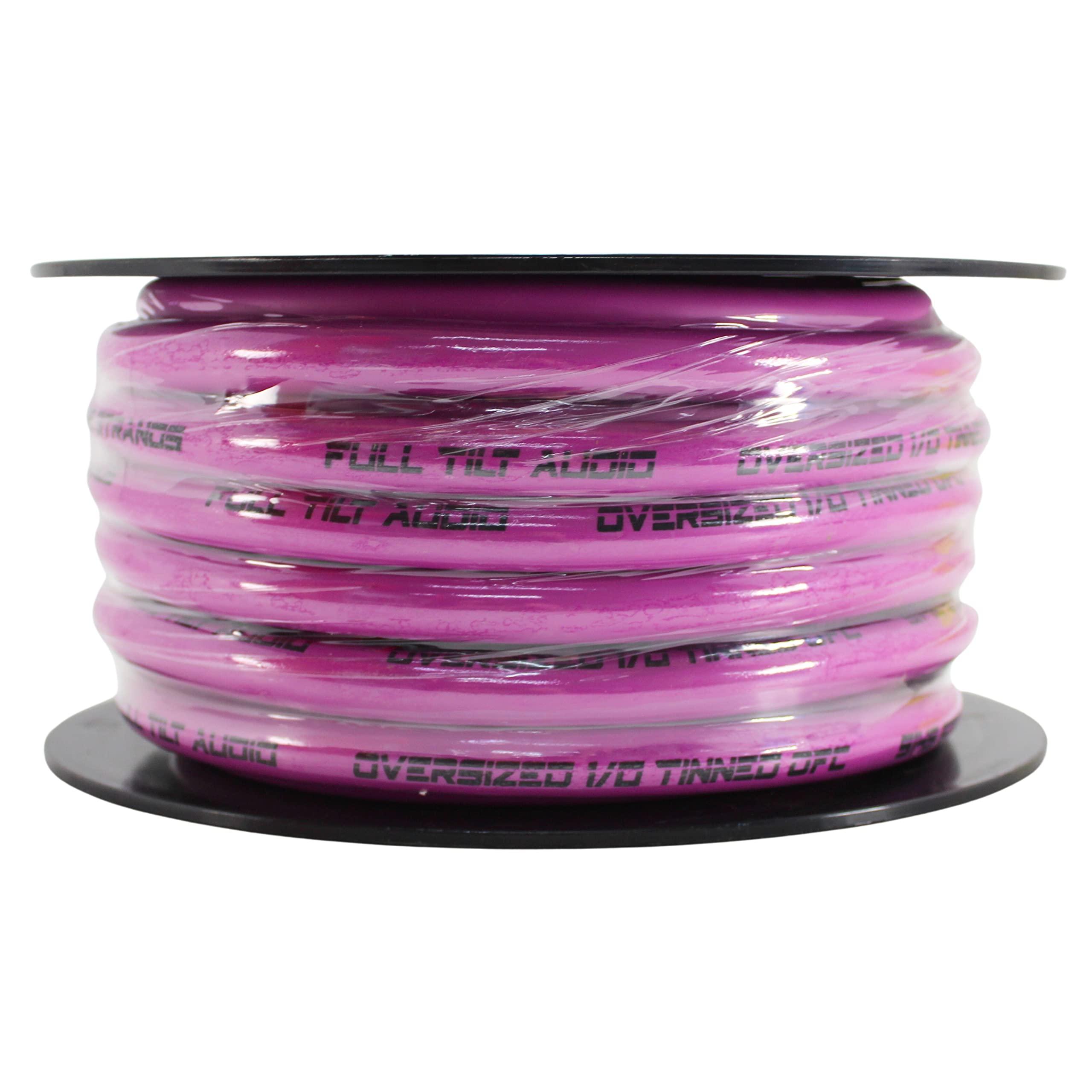 Full Tilt Audio Full Tilt Audio 1/0 Gauge Tinned Oxygen Free Copper Power/Ground Wire Pink Lot (10 Foot Coil)