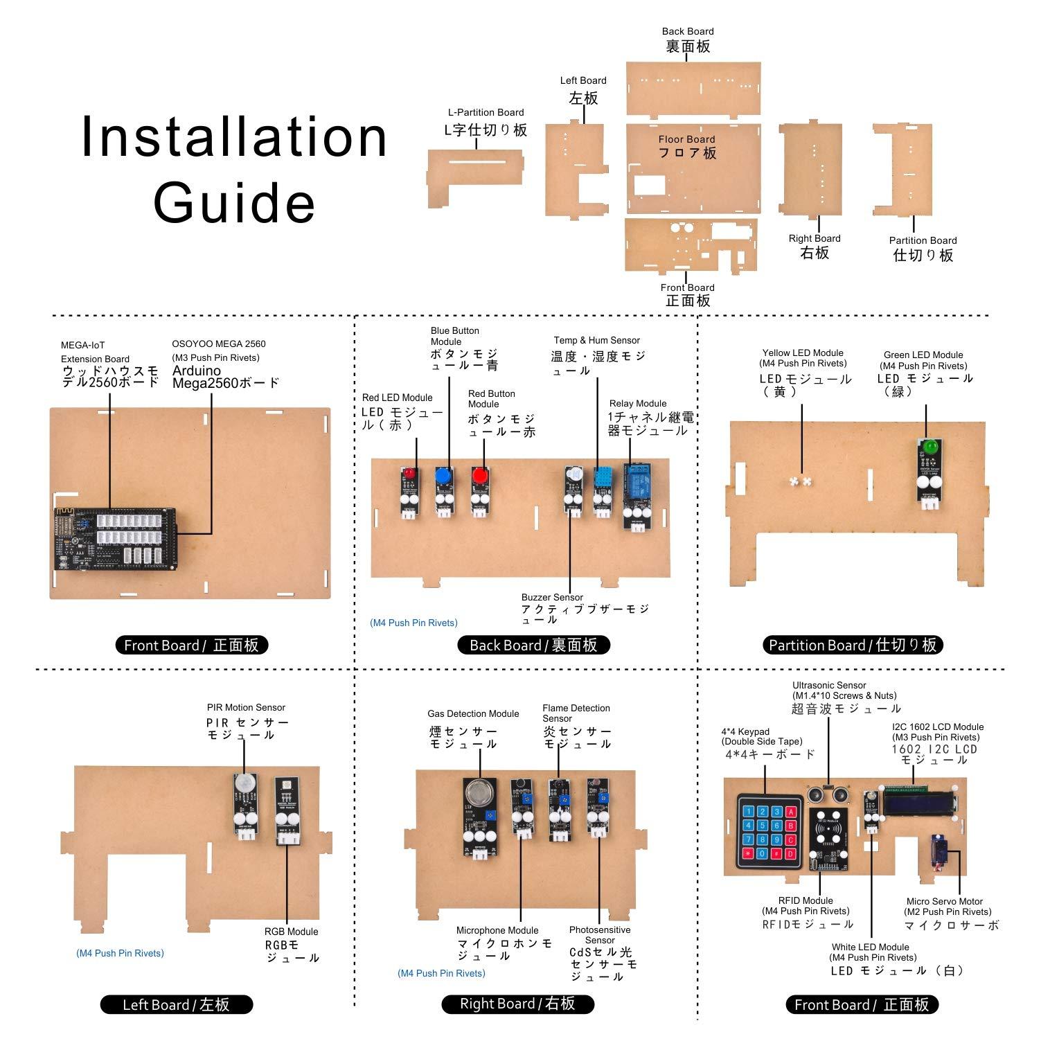 OSOYOO OSOYOO IoT Electronic Smart Home Learner Kit for Arduino Mega2560, Learning STEM,Internet of Things,How to Code, Mechanical Building, Educational Coding for Teens Adults