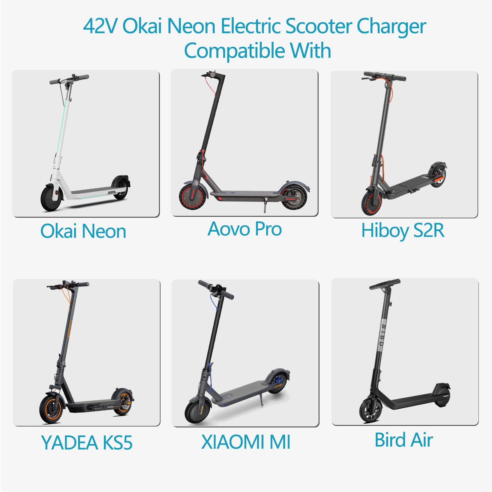 VHBW 42V for Okai Neon Electric Scooter Charger for Okai Neon Lite EA10 ES10 ES20 ES50B Scooter, AovoPro M365 Pro ES60 EW6 ES80,YADEA KS5 Pro KS1, Macwheel MX1 MX2 for Bird Air M365 Power Supply