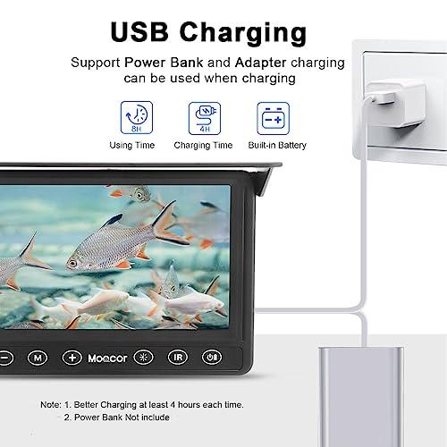 MOOCOR MOOCOR Underwater Fishing Camera, Portable Fish Finder Camera HD 1000 TVL Infrared LED Waterproof Camera with 4.3 Inch LCD Monitor for Ice Lake Sea Boat Kayak Fishing