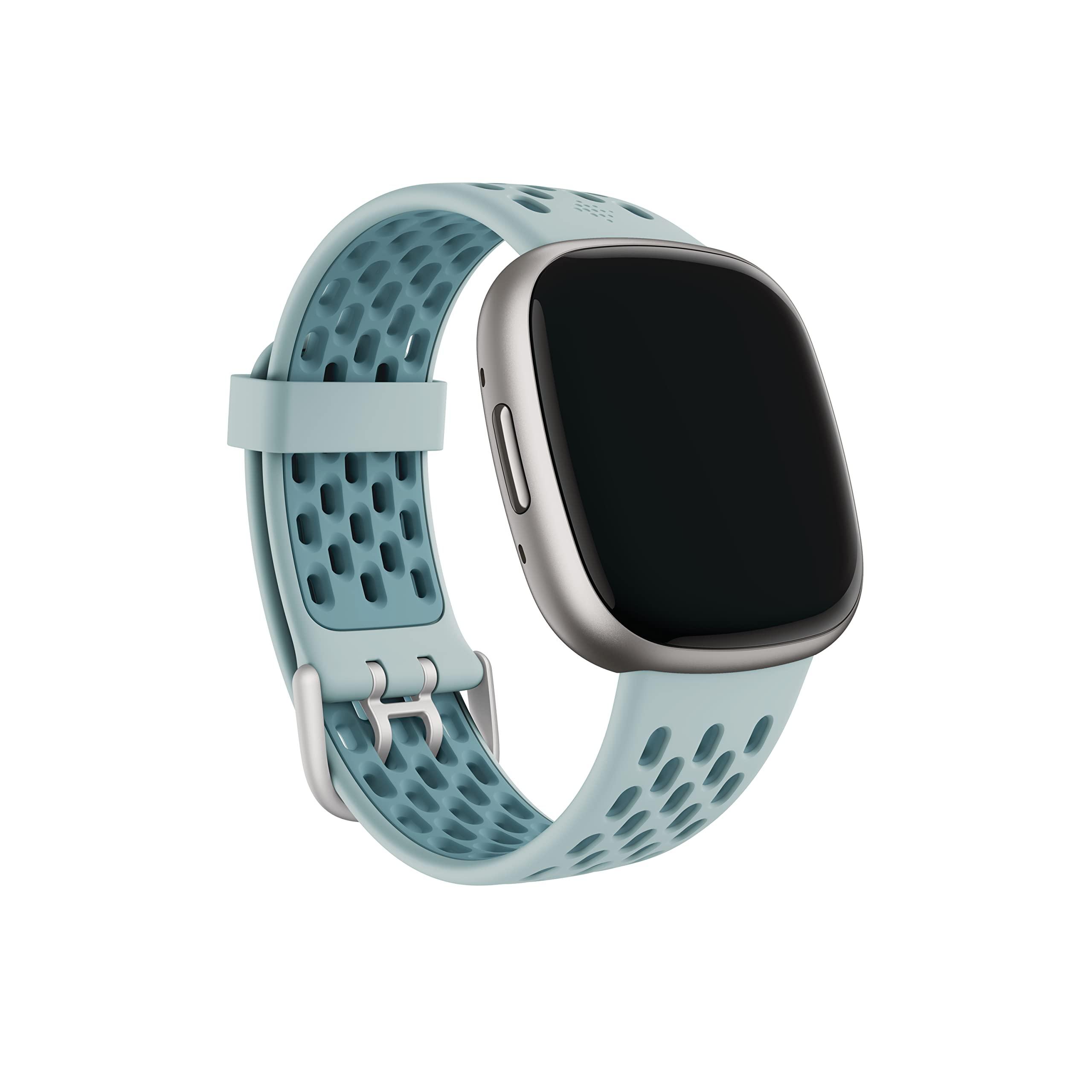 Fitbit Fitbit Sport Band for Fitbit 24mm Attach,Sea Blue/Ocean,Large *Compatible with Sense 2, Sense, Versa 4 & Versa 3