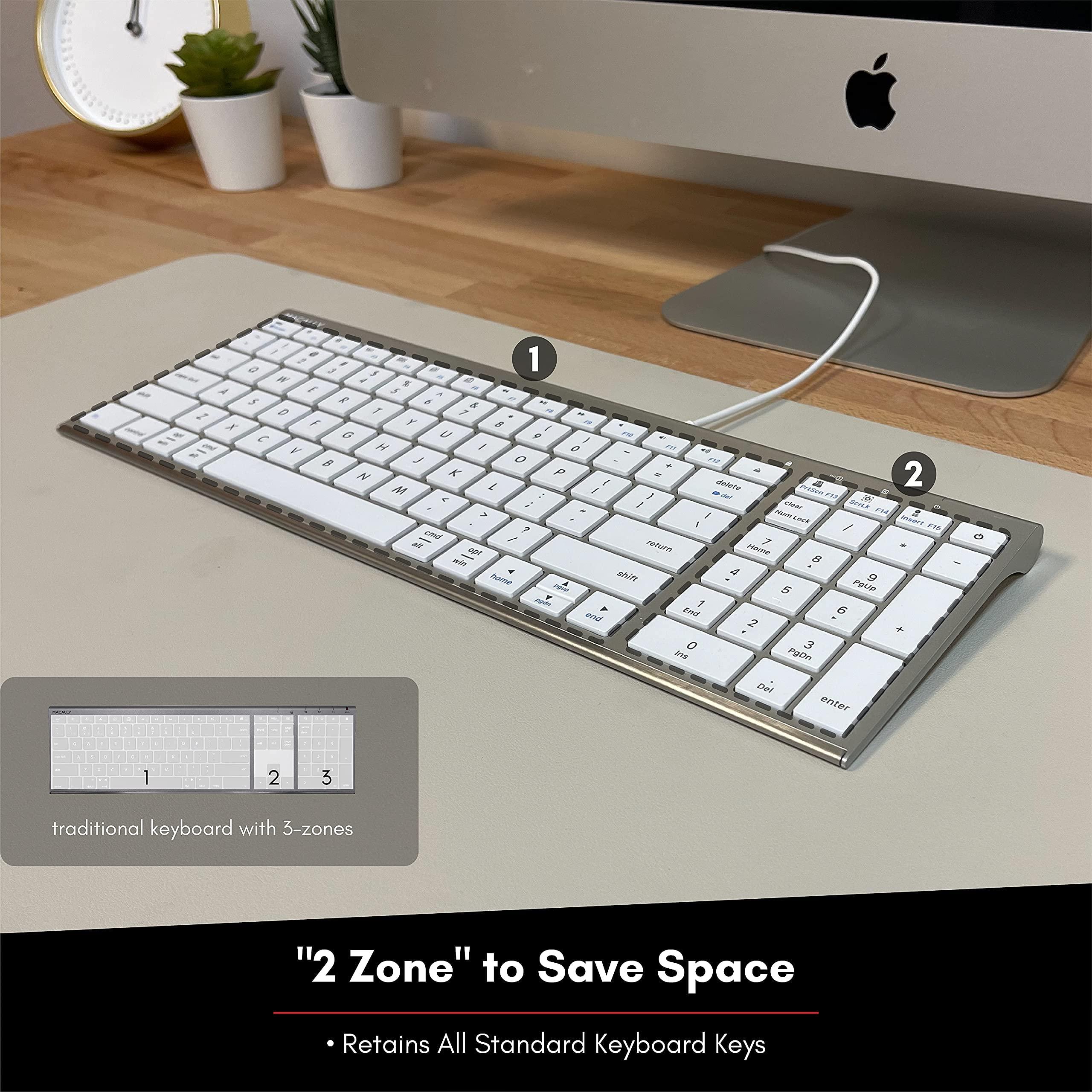 Macally Macally Compact Wired Keyboard and a Vertical Laptop Stand, Designed to Save Space