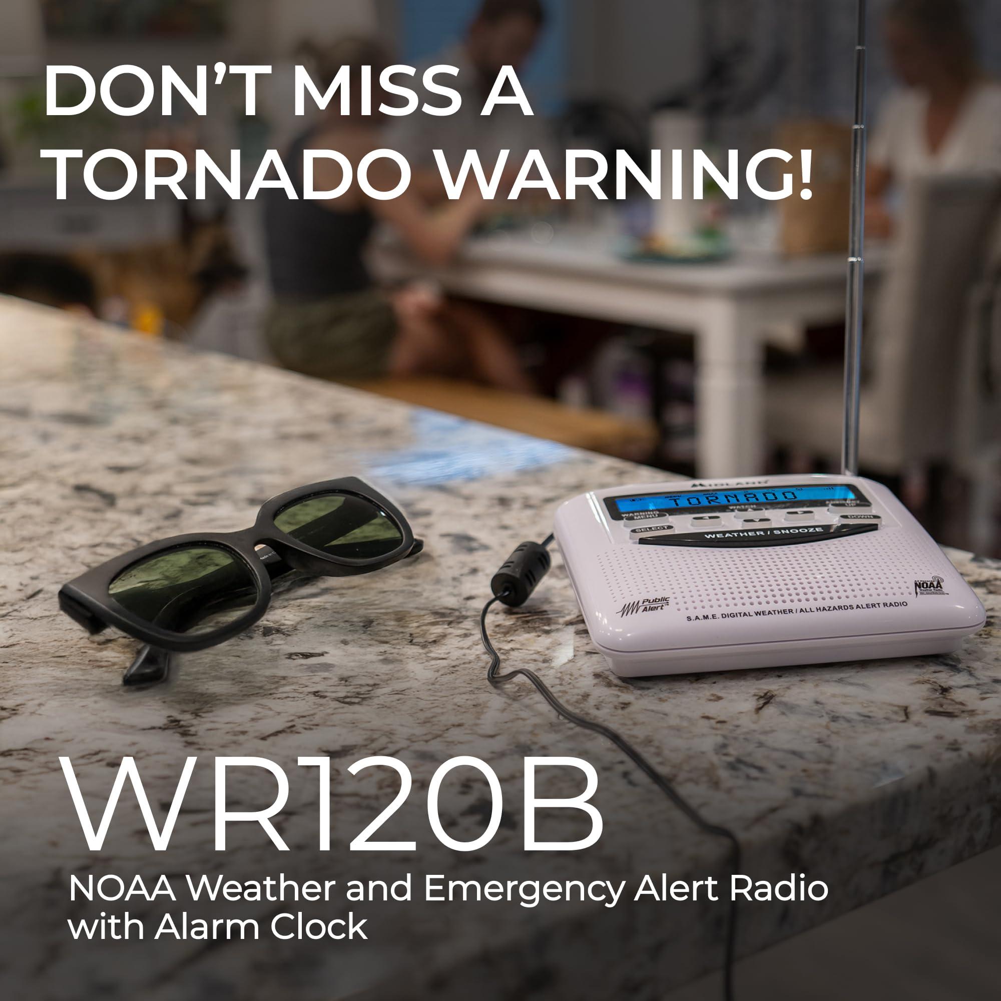 Midland Midland - WR120B - NOAA Emergency Radio - Weather Alerts - Localized Programming, Trilingual Display, 60+ Emergency Life-Saving Alerts, Alarm, Selectable Alert Tone