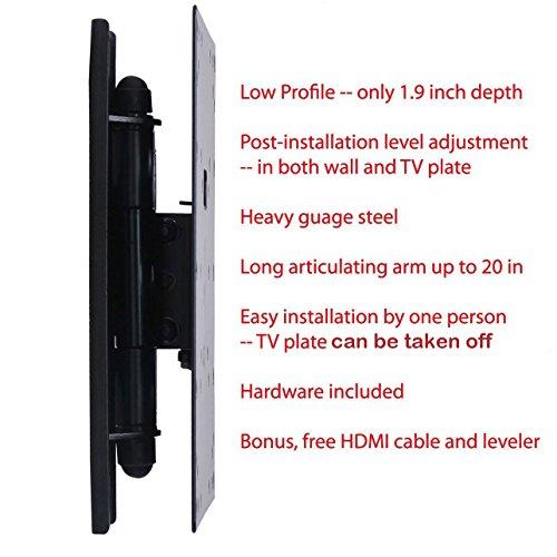 VideoSecu VideoSecu TV Mount Single Arm Articulating Wall Bracket for Most 22-Inch to 32-Inch LCD LED 3D TV, Black ML531B M84
