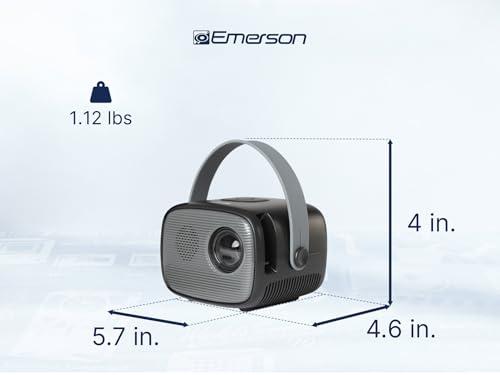 Emerson Emerson EVP-1001 Mini Portable LCD Projector with Built-in Speaker, HDMI, USB, Micro SD Card Input, and Remote Control Ideal for Movie Nights, Presentations, and Gaming in a Compact Design