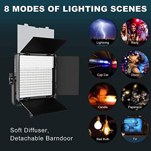 GVM Great Video Maker GVM 50RS RGB LED Video Light, 50W Video Lighting Kit with APP Control, 360°Full Color Led Panel Light for Gaming, Streaming, Youtube, Webex, Broadcasting, Web Conference, Aluminum Alloy Shell, CRI 97