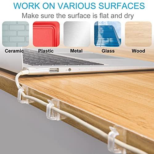 TidyHelper Small Black Adhesive Cable Clips and Clear Adhesive Wire Clips Bundle