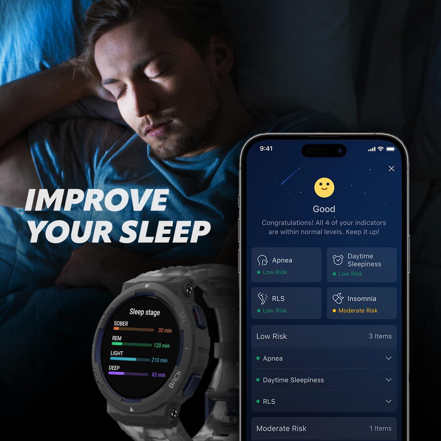 Amazfit Amazfit Active Edge Smart Watch 46 mm, Rugged Fitness Watch, GPS, AI Health Coach, 16-Day Battery, 130+ Sports Modes, Activity Trackers and Smartwatches Android and iPhone Compatible, Lava Black