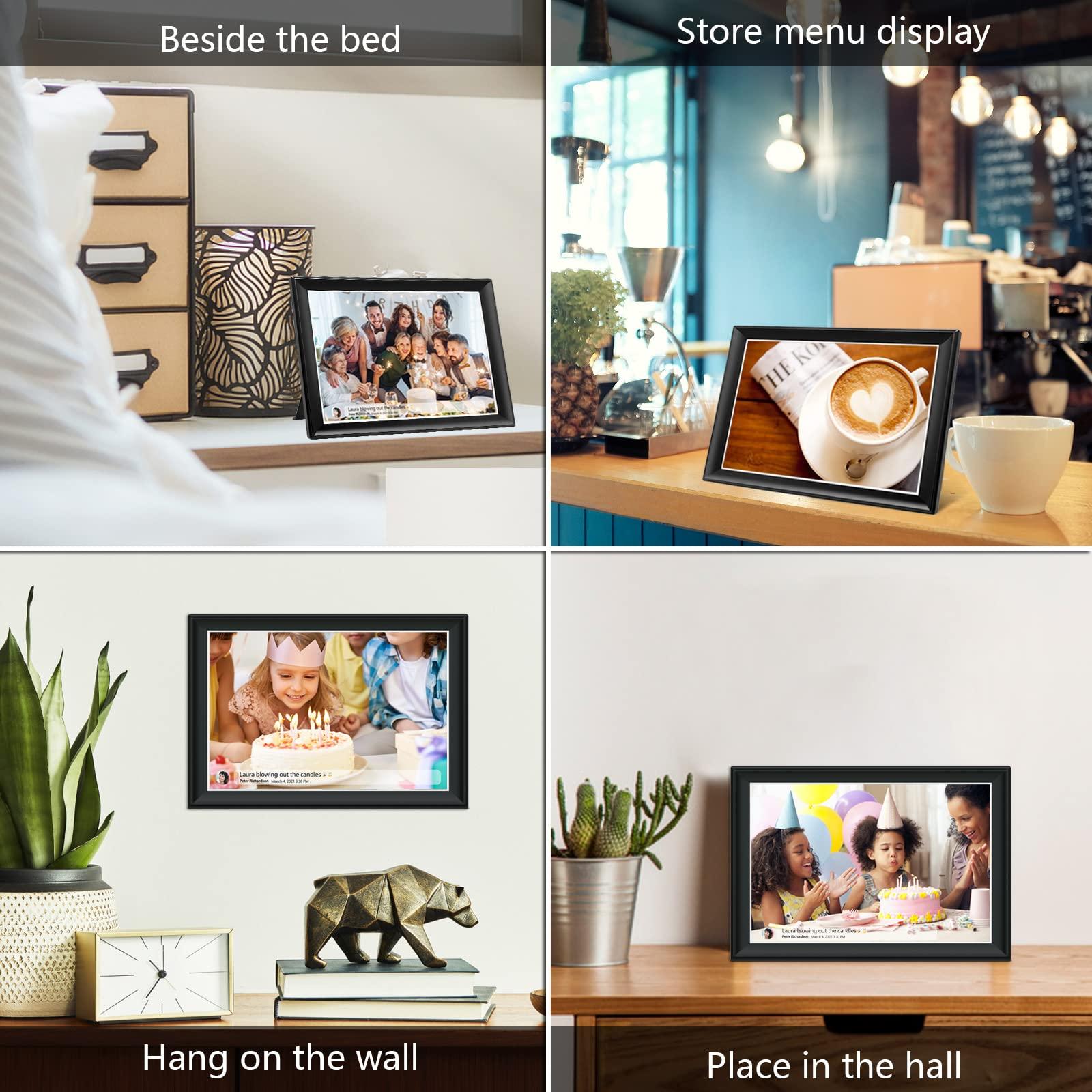 akimart 64GB FRAMEO 10.5 Inch Smart WiFi Digital Photo Frame 1920x1280 FHD IPS LCD Touch Screen, Auto-Rotate, 64GB Storage, Support SD Card & USB Drive, Share Moments Instantly via Frameo App from Anywhere