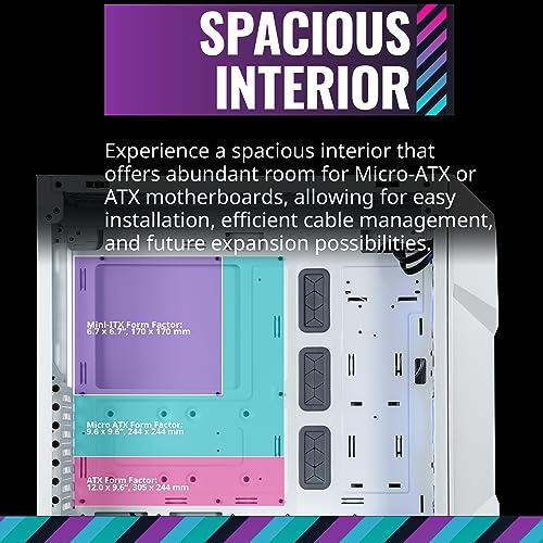 Cooler Master Cooler Master TD500 Mesh V2 White Mid-Tower Case, Polygonal Mesh, 3X 120mm ARGB Fans, USB Gen 2 Type C