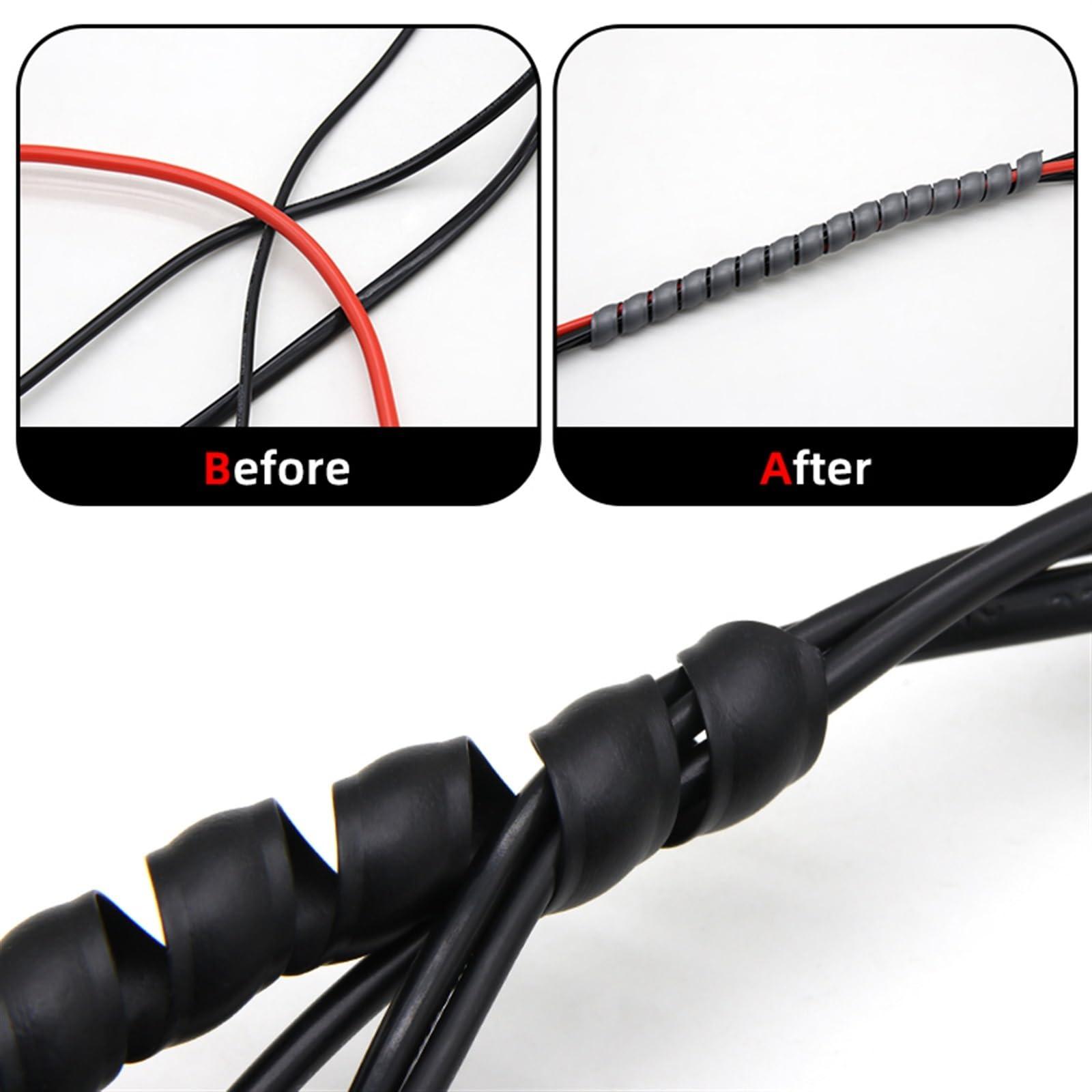 ELLANA spiral protector Spiral Cable Protector 8mm 40mm Spiral Wrap Winding Line Organizer Flexible Cable Wire Cover Pipe Cable Sleeve Tube wraps cable(Green,ID 12mm 10 Meters)