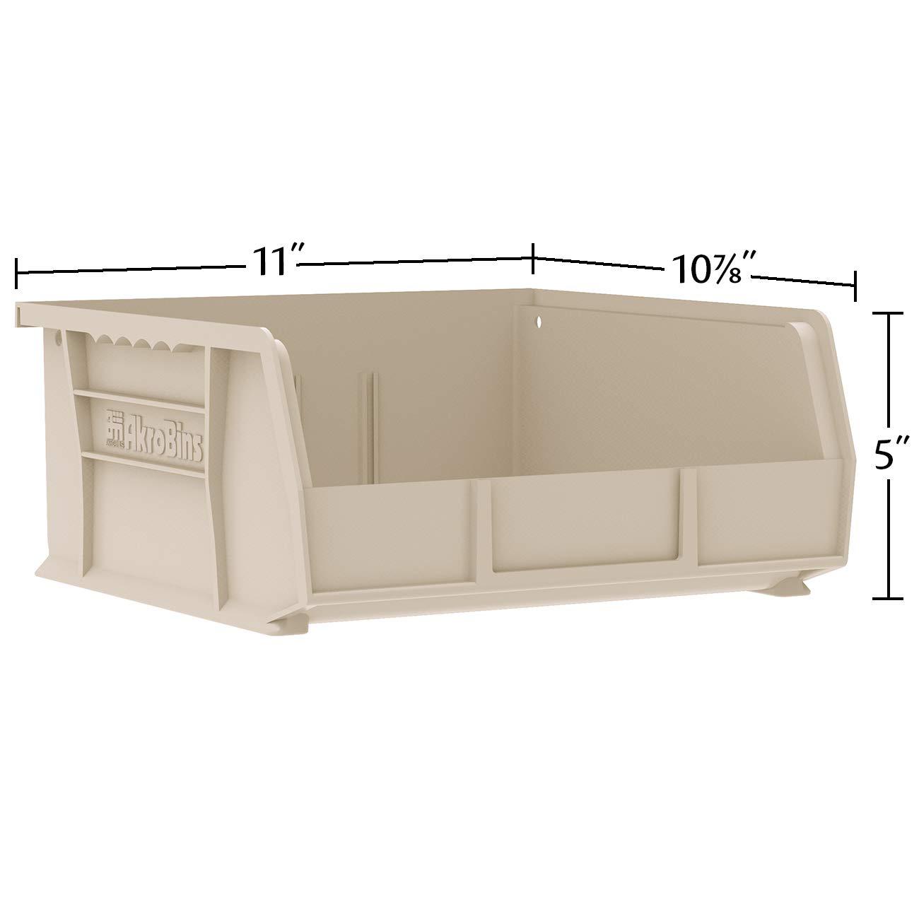 Akro-Mils Akro-Mils 30235 AkroBins Plastic Storage Bins, Space-Saving Stackable Bins, Garage Organization Bins, Pantry Organization, Craft Storage, 11-Inch x 11-Inch x 5-Inch, Blue, 6-Pack