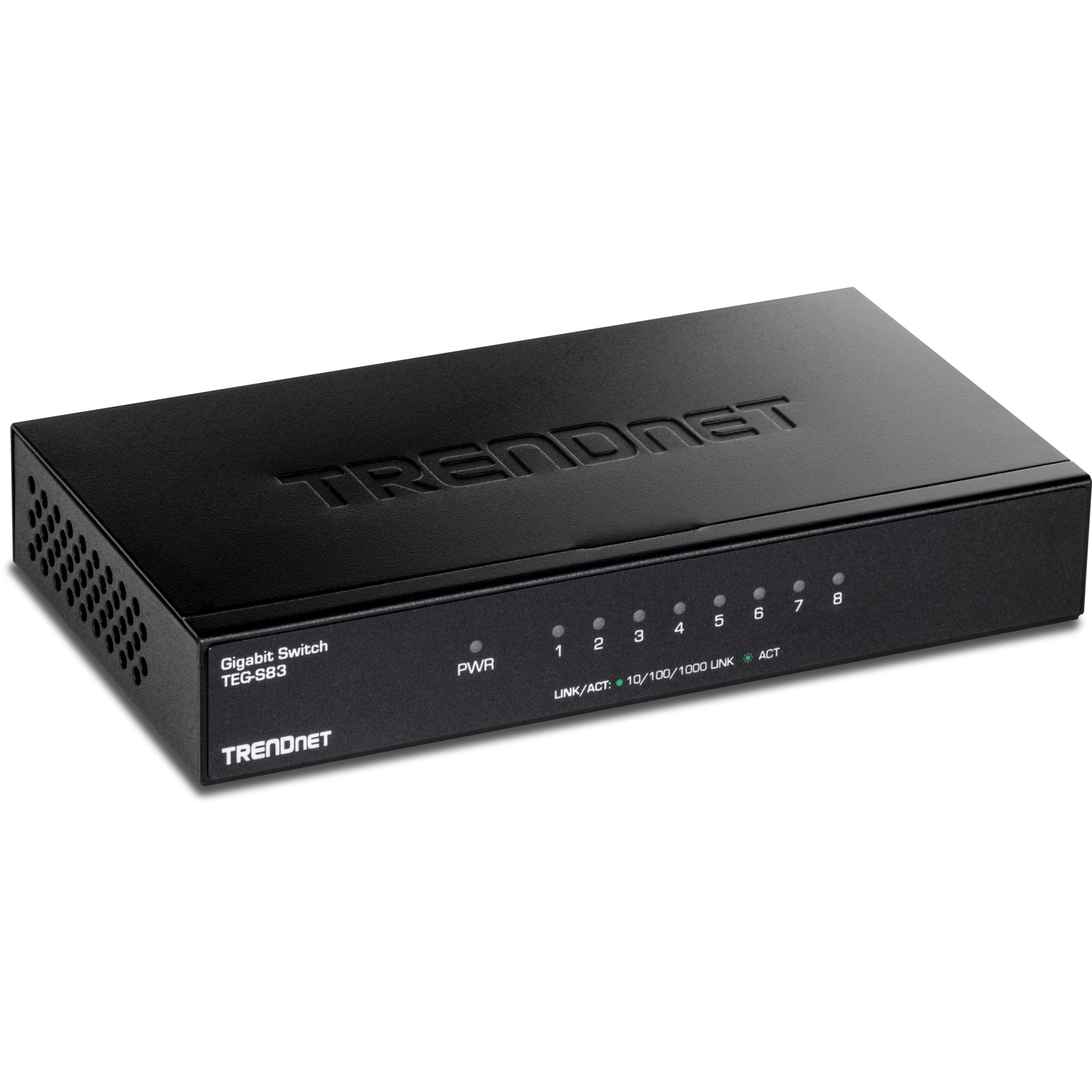 TRENDnet TRENDnet 8-Port and 5-Port Gigabit Desktop Switches Bundle | TEG-S83 + TEG-S51