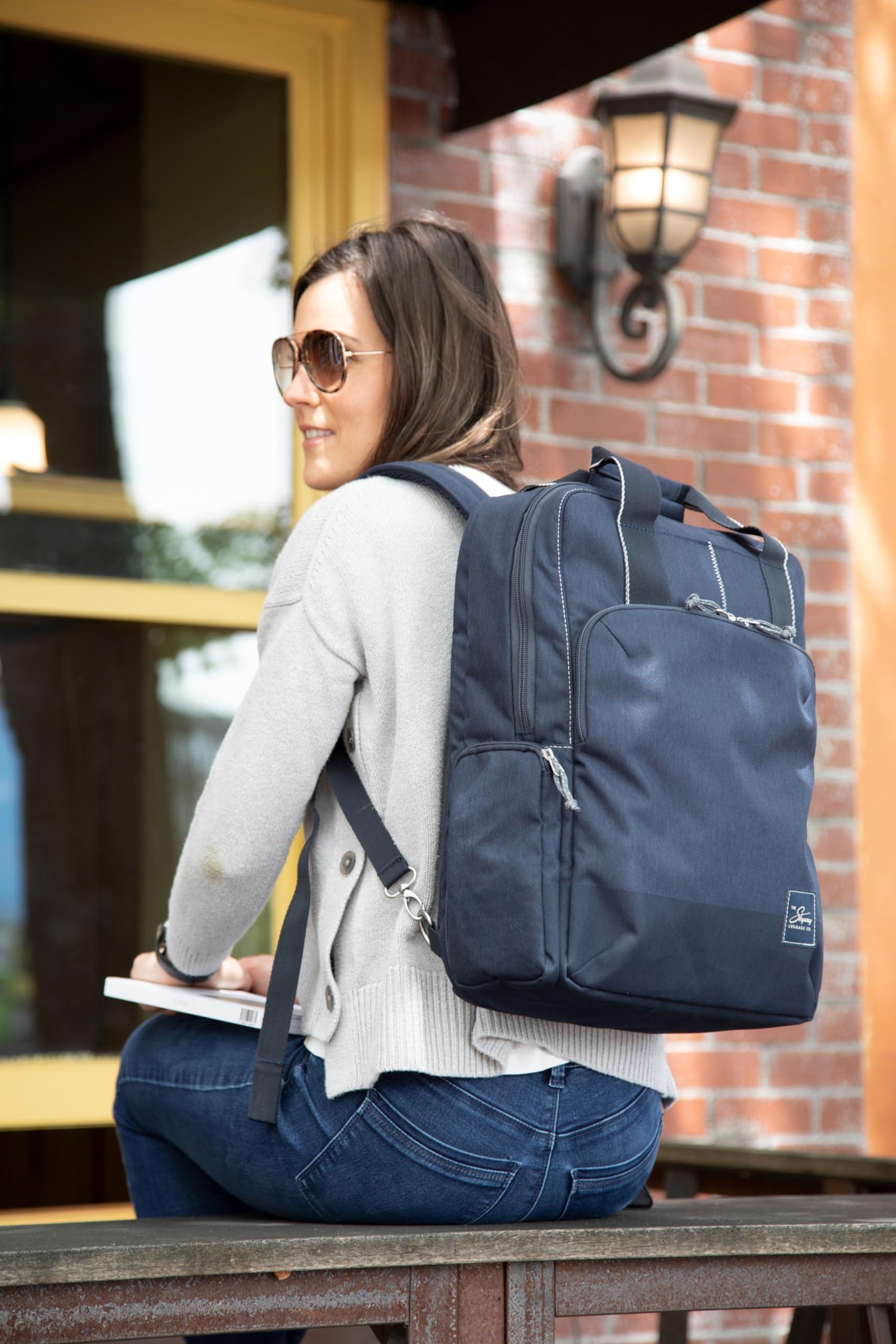 Skyway Skyway Luggage Rainier Deluxe Backpack, Eco-Friendly, Made of 100% rPET Travel Laptop Bag for Women & Men, Flight Approved Carry On Bag, 17L, Tahoe Blue