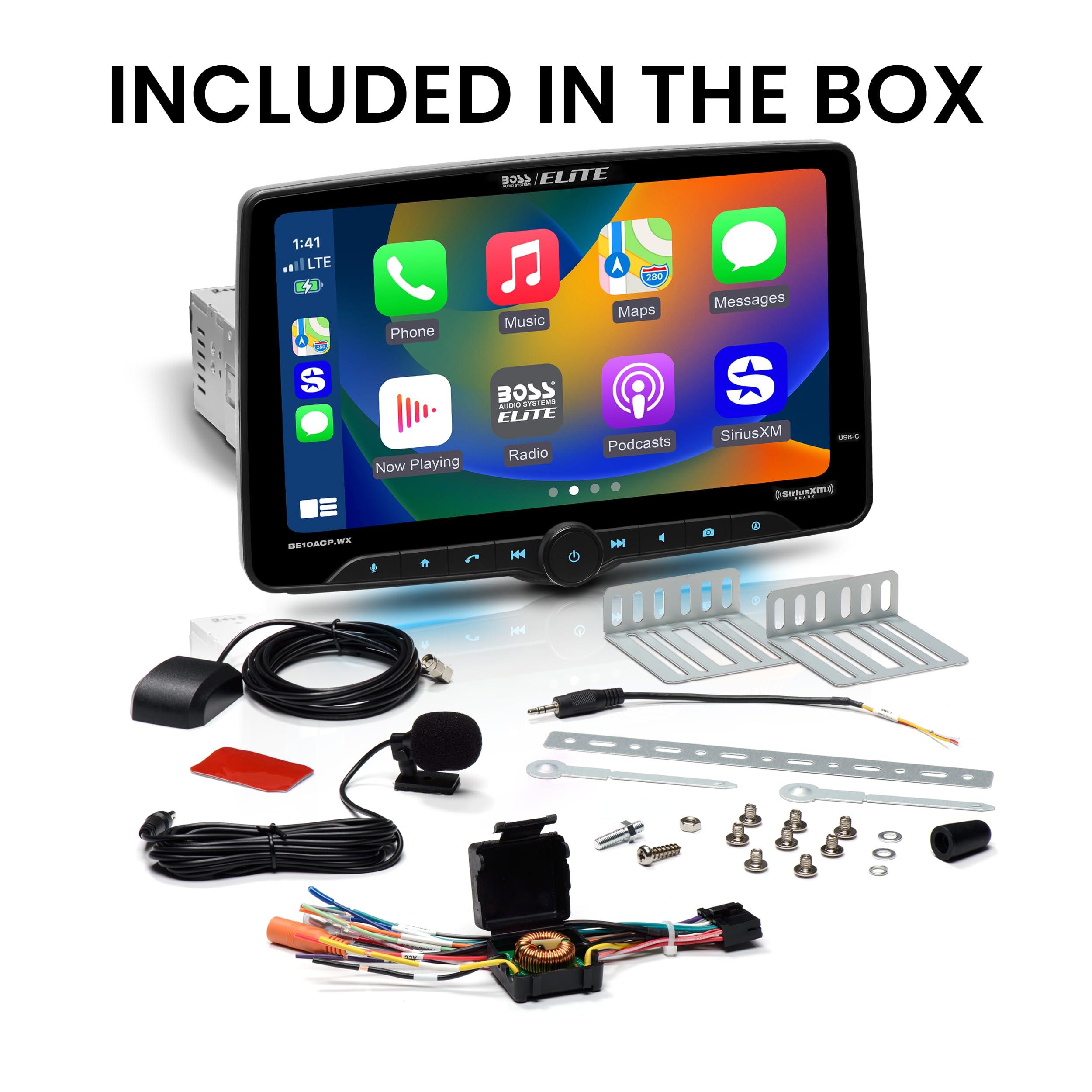 BOSS Audio Systems BOSS Audio Systems Elite BE10ACP.WX Single DIN Car Stereo Wireless Apple CarPlay, Android Auto, 10.1 Inch Touchscreen, Sirius XM-Ready, Bluetooth