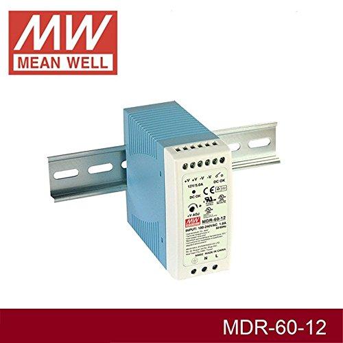MEAN WELL DIN Rail PS 60W 12V 5A MDR-60-12 Meanwell AC-DC SMPS MDR-60 Series MEAN WELL Switching Power Supply