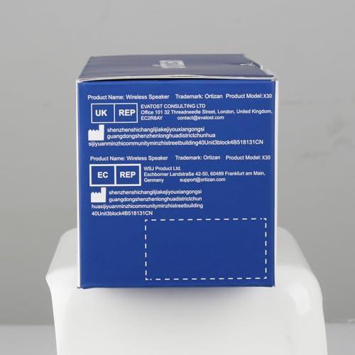 Ortizan Ortizan Bluetooth Speakers, 40W Loud Sound, Wireless Stereo, IPX7 Waterproof, Extra Bass, LED Light, BT5.3, Portable Compact Speaker for Shower/Outdoor/Beach/Home, Gifts for Adult, Navy