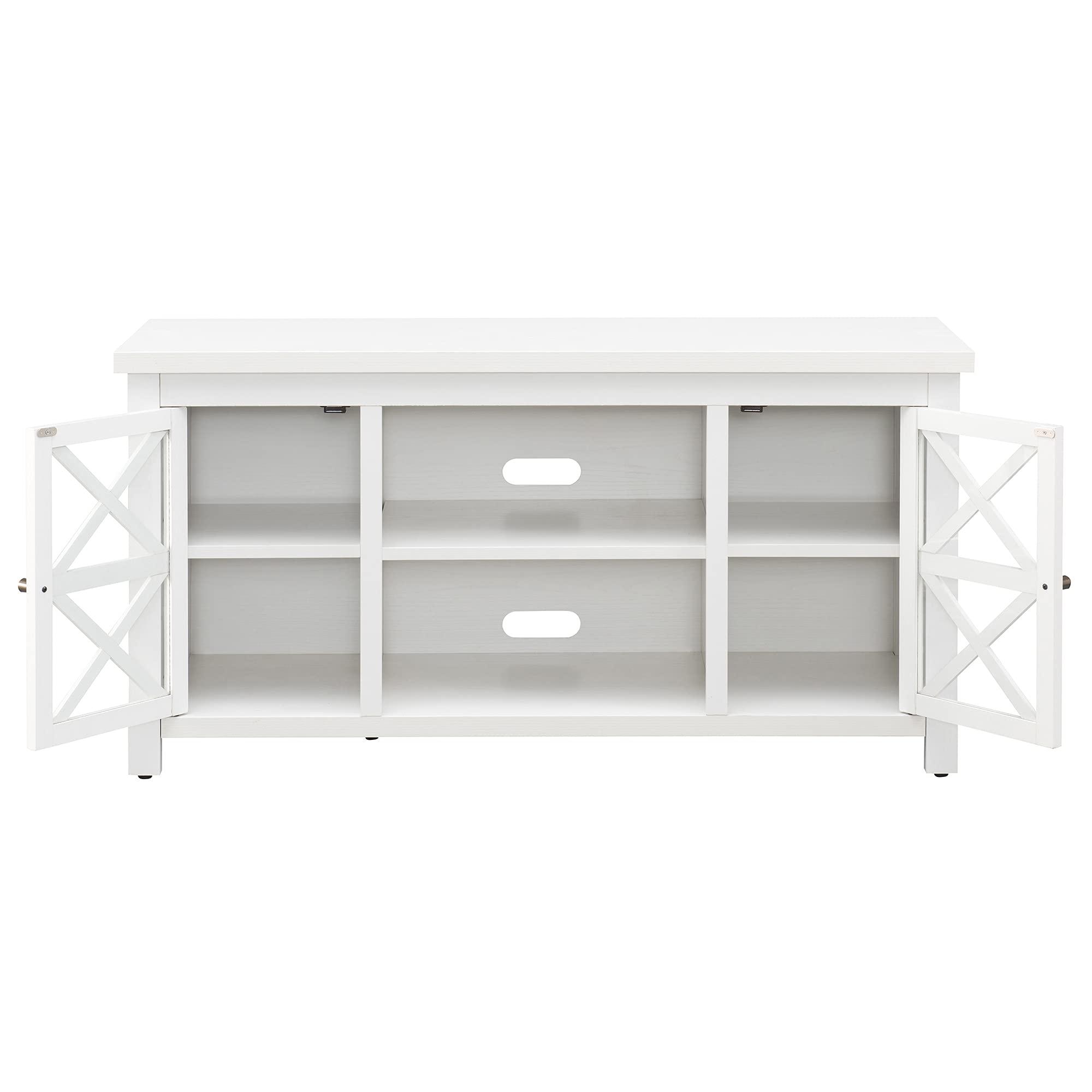 Henn&Hart Henn&Hart Rectangular TV Stand for TV's up to 55" in White, TV Stands for the Living Room