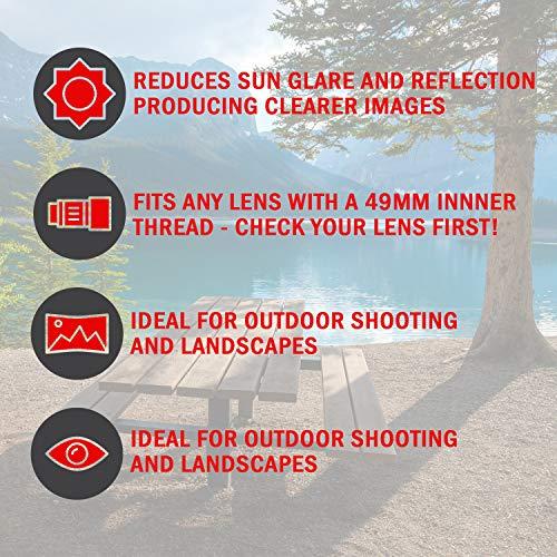 Deco Gear Deco Gear 49mm UV Filter and Snap-on Protective Cap - Red Color Combination to Give Your Camera A Custom Look