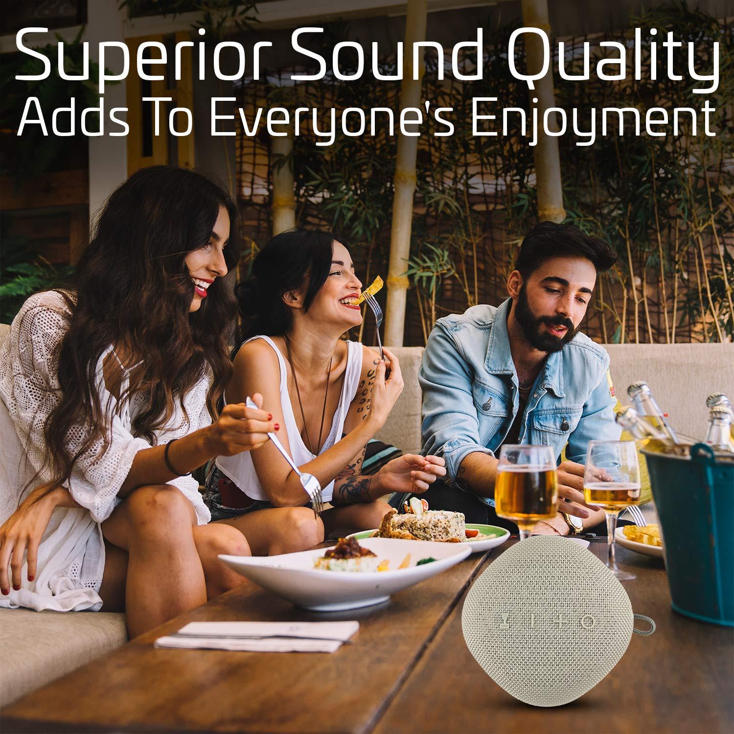 Coby Coby True Wireless Bluetooth Speaker w/Mic | Loud HD Sound | IPX5 Waterproof for Camping, Shower, Travel, Beach Listening |12 Hours of Music | Compact, Portable, and Rechargeable (Gray)