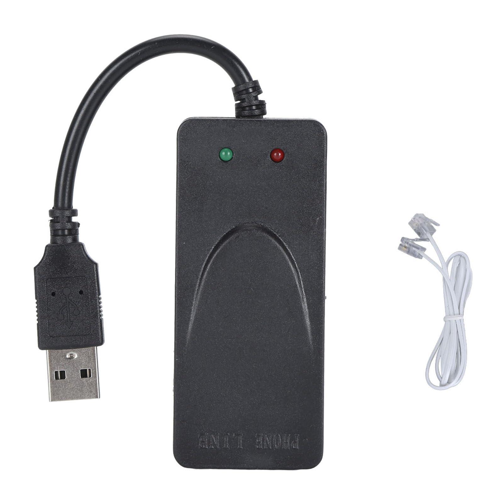 Zunate USB 2.0 Fax Modem, External V.90 56K Dial Up USB Analog Fax Modem, USB to Telephone Jack, RJ11 Ports Support Caller ID Computer Laptop Fax Modem for for Linux