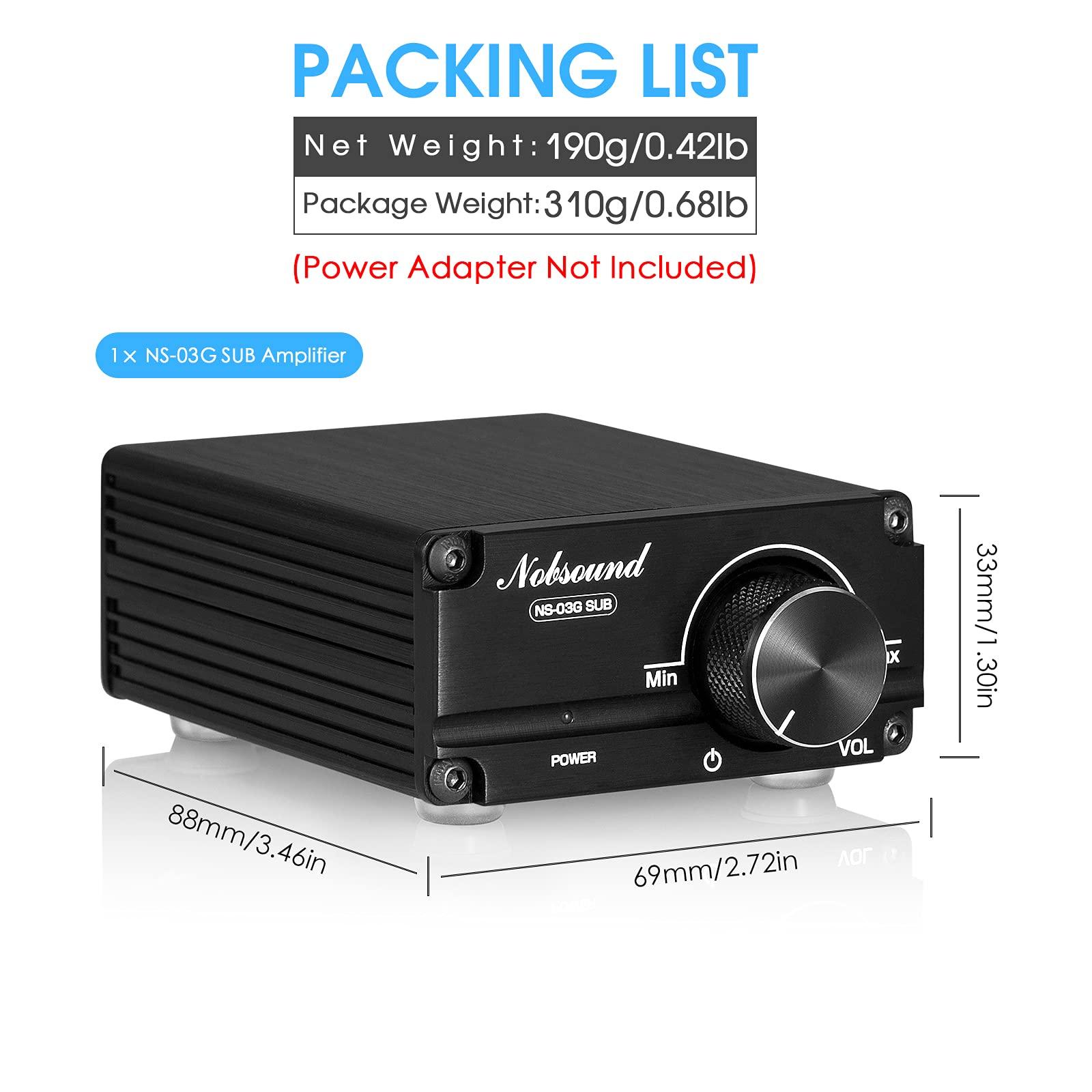 Nobsound Nobsound 100W Subwoofer Digital Power Amplifier Audio Mini Amp (Black)