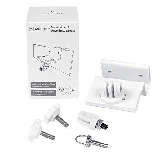 Wasserstein Wasserstein Weatherproof Gutter Mount - Compatible with Arlo Pro/Pro 2/Pro 3/Pro 4/ Pro 5S/HD/Ultra/Ultra 2 (2-Pack, White)