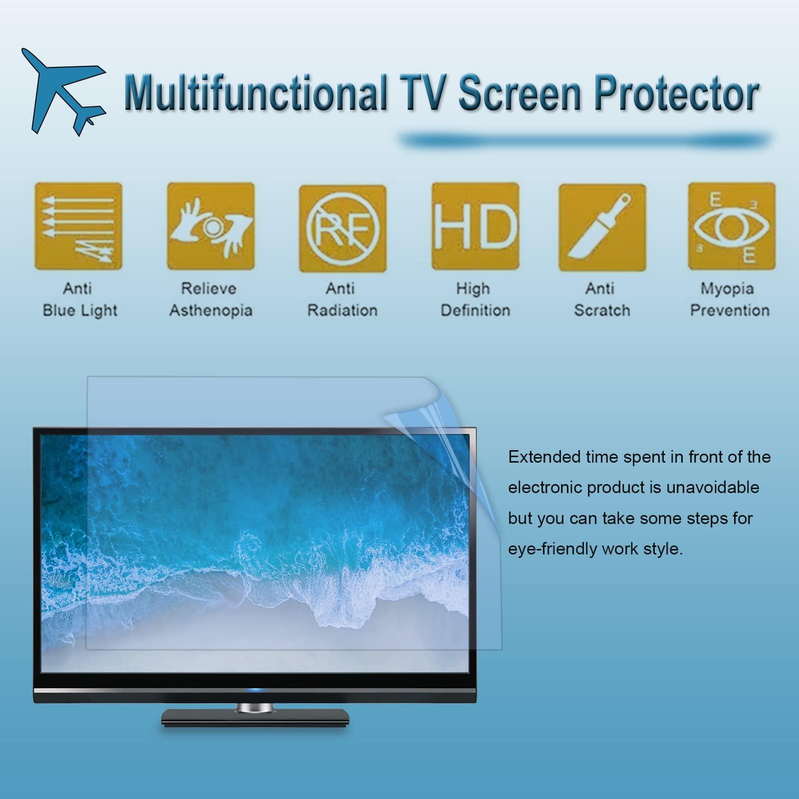 JCSKY JCSKY 55 Inch Matte Anti-Glare TV Screen Protector, Dustproof Anti Scratch Anti Blue Light Film, Dust-Proof, Reduce Eye Fatigue Anti-Myopia, 55inch(1211x682mm)