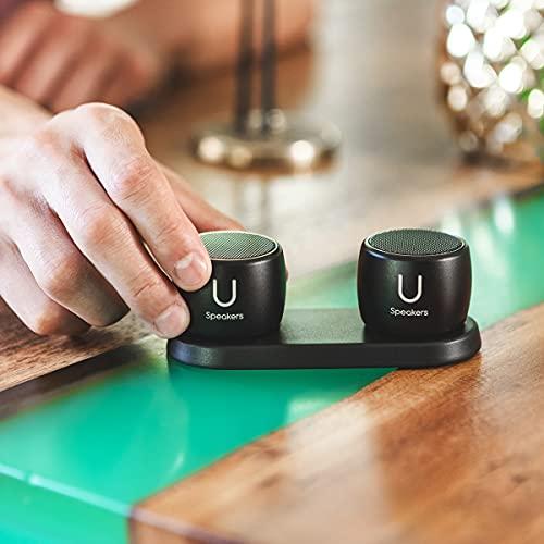 Fashionit Fashionit U Pro Speakers Set of 2 | TWS Wireless Bluetooth Speakers, Incredible Surround Sound, Charging Tray | Perfect Speakers for Home, Parties, Activities! Small Speakers, Rich Sound | Black