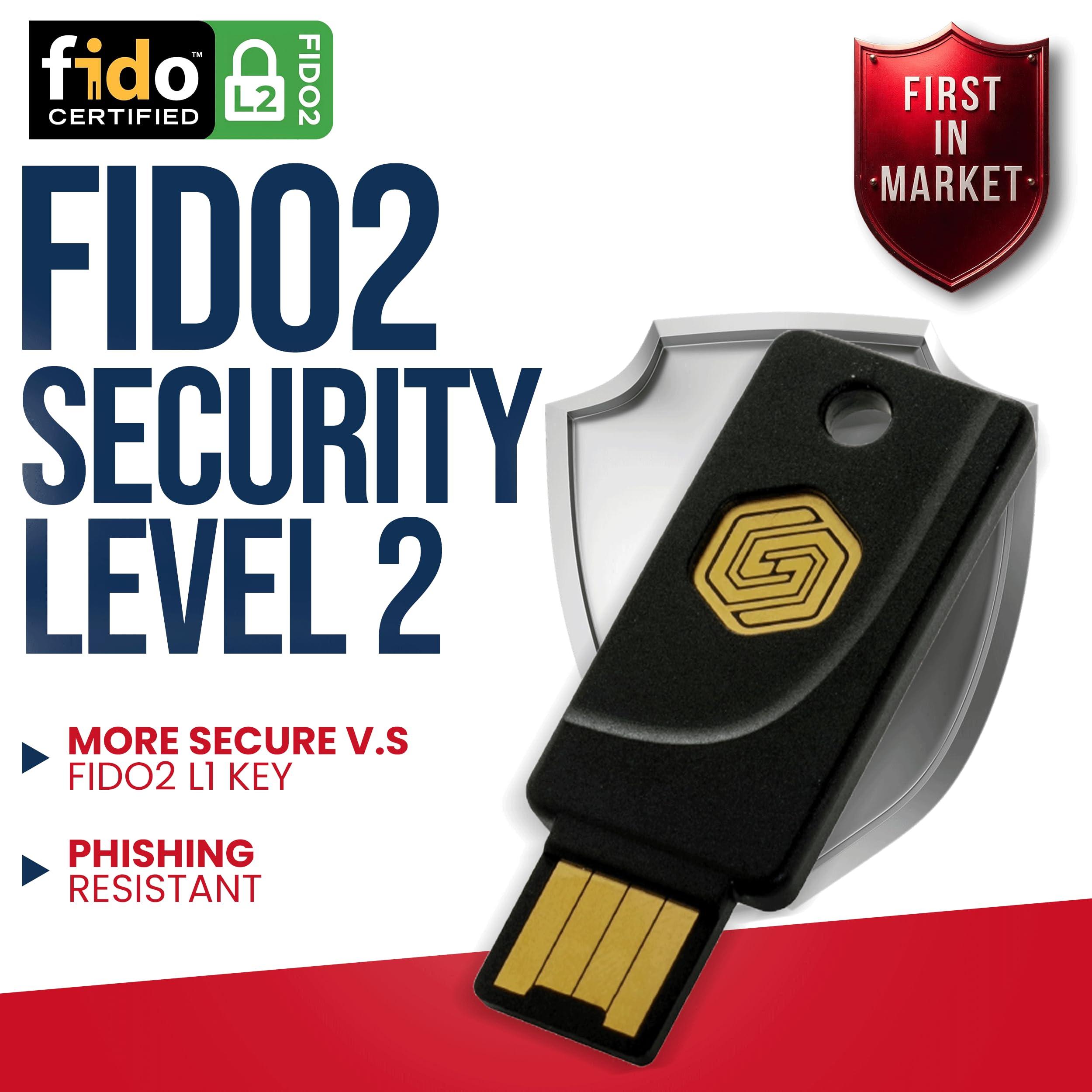 GoTrustID GoTrust Idem Key  A, IP68 Waterproof, Multi-Protocol Two-Factor Authentication Security Key, USB-A/NFC, FIDO L2 Certified - Safeguard Your Online Accounts