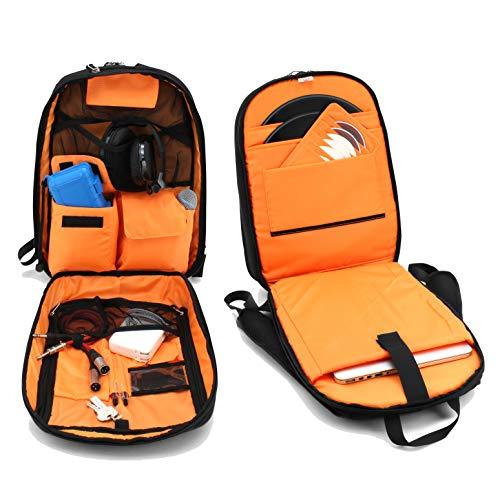 Jetpack Jetpack Slim Backpack for DVS, Mobile, or Club DJ Gig Set, Bag Carry Laptop, Stand, Tablet, Headphone, Vinyl Records, USB Mobile Devices, Needle Case, Cables, Microphone & More. TSA Compliant (Black)