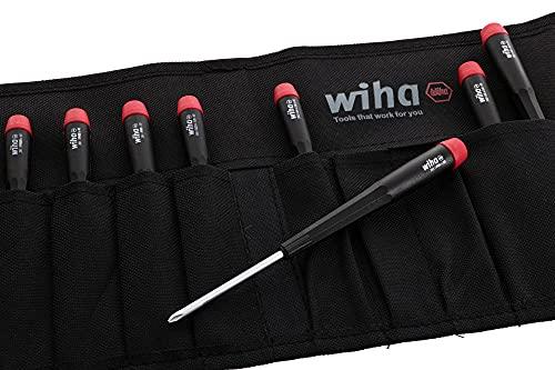 Wiha Wiha 26199 Slotted and Phillips Screwdriver Set in Rugged Canvas Pouch, 8 Piece
