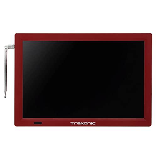 Trexonic Trexonic Portable Rechargeable 14 Inch LED TV with HDMI, SD/MMC, USB, VGA, AV in/Out and Built-in Digital Tuner, Red