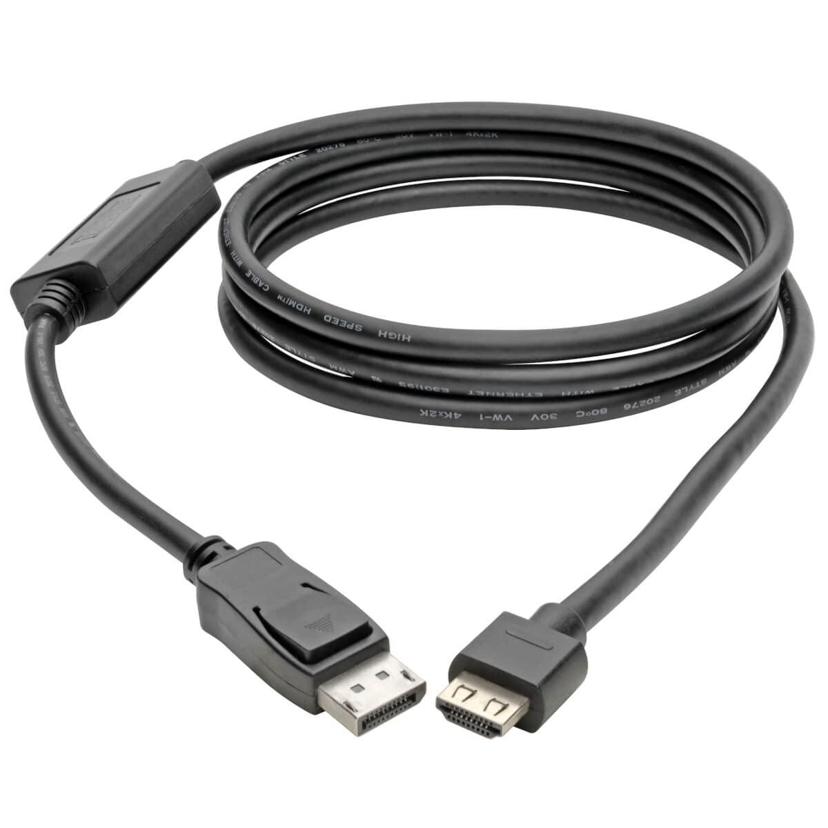 Tripp Lite Tripp Lite DisplayPort 1.4 to HDMI Active Adapter Cable, UHD 4K @ 60Hz Video, HDR, HDCP 2.2, 6 Feet / 1.8 Meters, 3-Year Warranty (P582-006-HD-V4A)