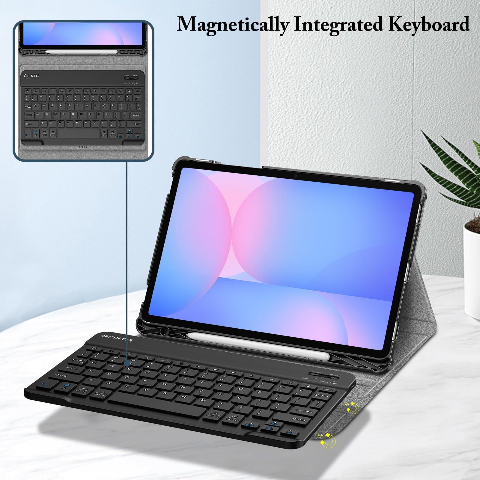 FINTIE FINTIE Keyboard Case for Samsung Galaxy Tab S10 Lite/ S10 FE/ S9 FE 5G 10.9 Inch/Tab S9 11 Inch with S Pen Holder, Slim Stand Cover Detachable Wireless Bluetooth Keyboard, Dreamy Marble
