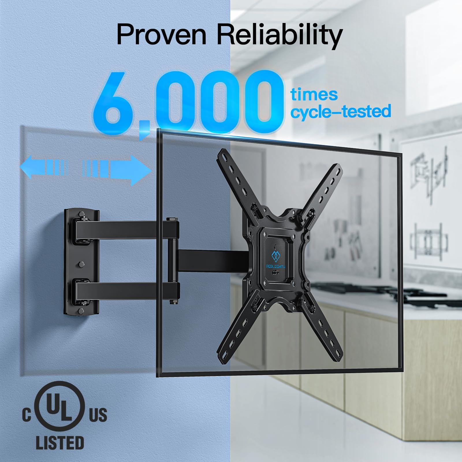 PERLESMITH PERLESMITH UL-Listed Full Motion TV Wall Mount for 26-60 Inch TVs,PSMFK1 & PERLESMITH UL Listed Full Motion TV Wall Mount for Most 26-60 inch Flat Curved OLED 4K TVs up to 77lbs, PSMFK12